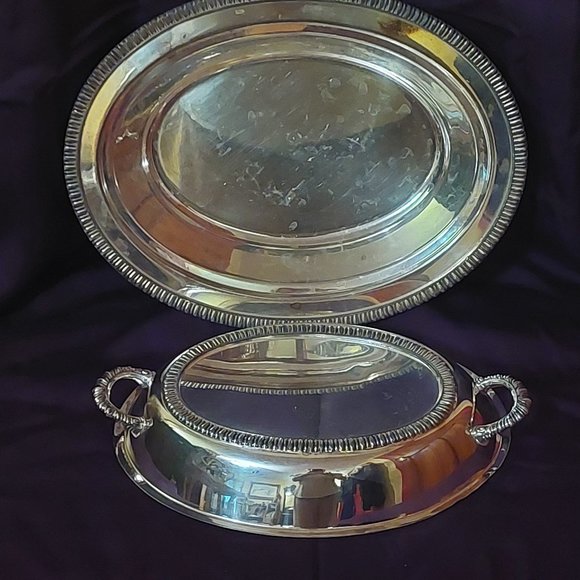 Vintage Silver Plate Serving Dish with Cover - Picture 3 of 4